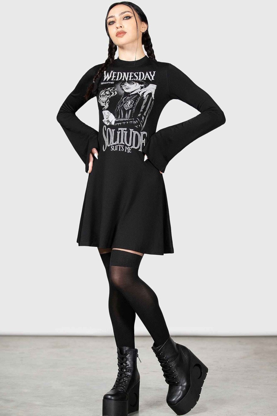 Women MGM WEDNESDAY Dresses | On Wednesdays Skater Dress Black