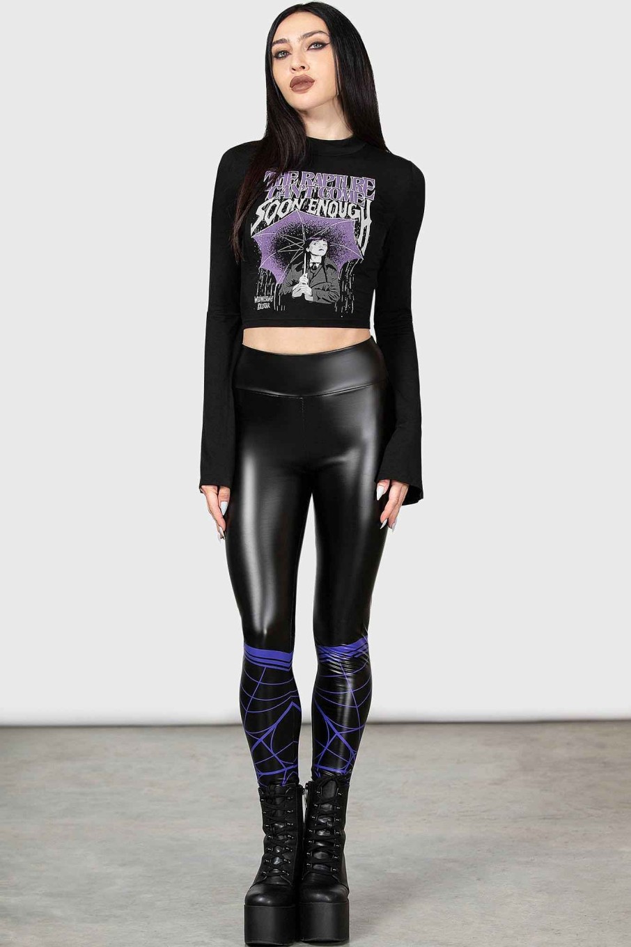 Women MGM WEDNESDAY Tops | Be Strange Long Sleeve Top Black