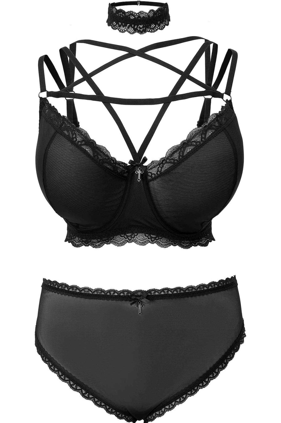 Plus KILLSTAR Intimates | She Bites Lace Panty [B] [Plus] Black