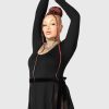 Women KILLSTAR Activity Wear | Flexi Demon Long Sleeve Leotard Black