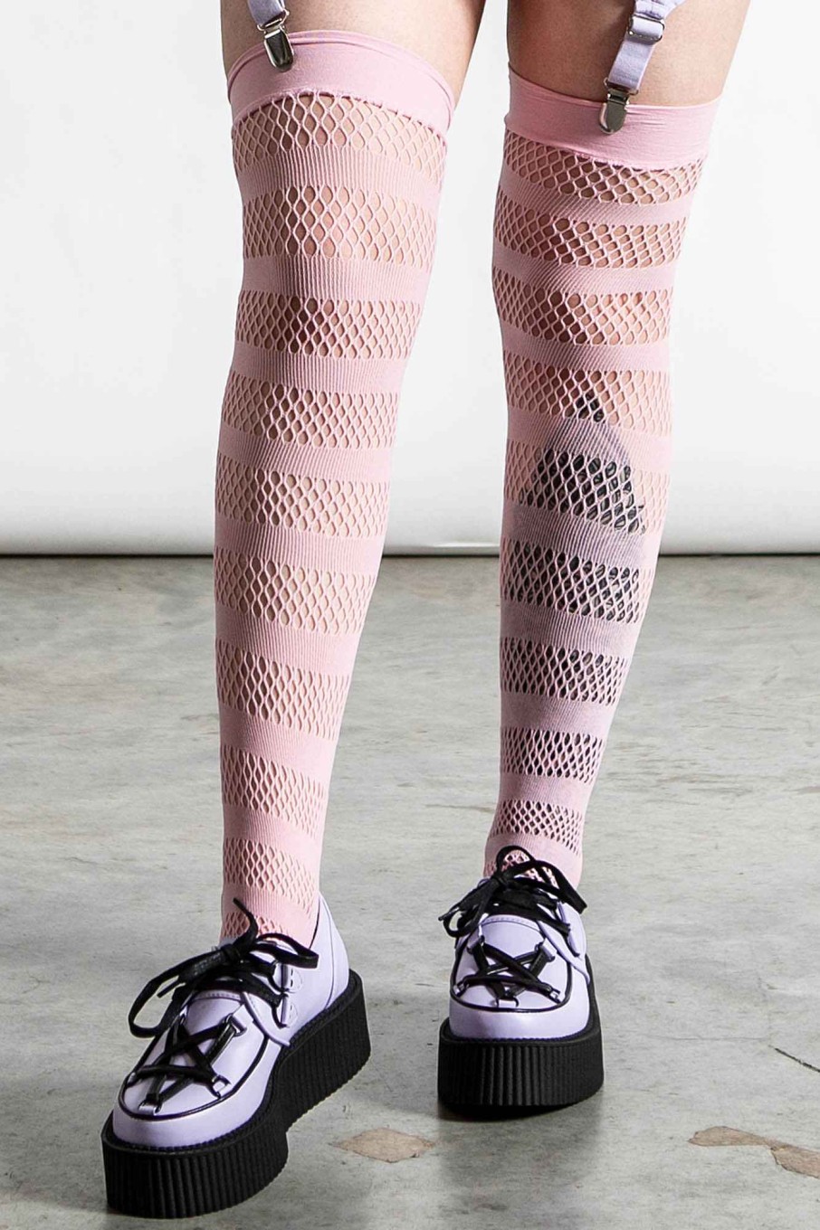 Accessories KILLSTAR Socks & Tights | Shena Fishnet Stockings [Pastel ] Pink