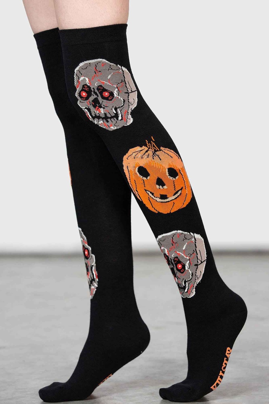 Accessories KILLSTAR Socks & Tights | Morbid Over Knee Socks Black