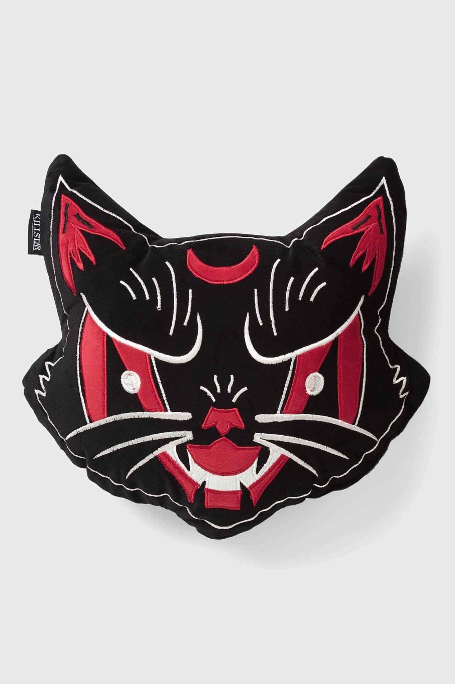 Home KILLSTAR Bedding & Cushions | Purr Evil Filled Shape Cushion Red