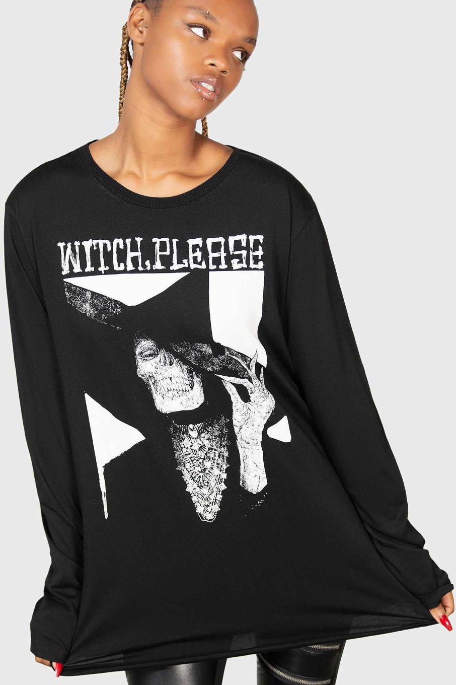 Women KILLSTAR Tops | Wytch Gaze Long Sleeve Top Black