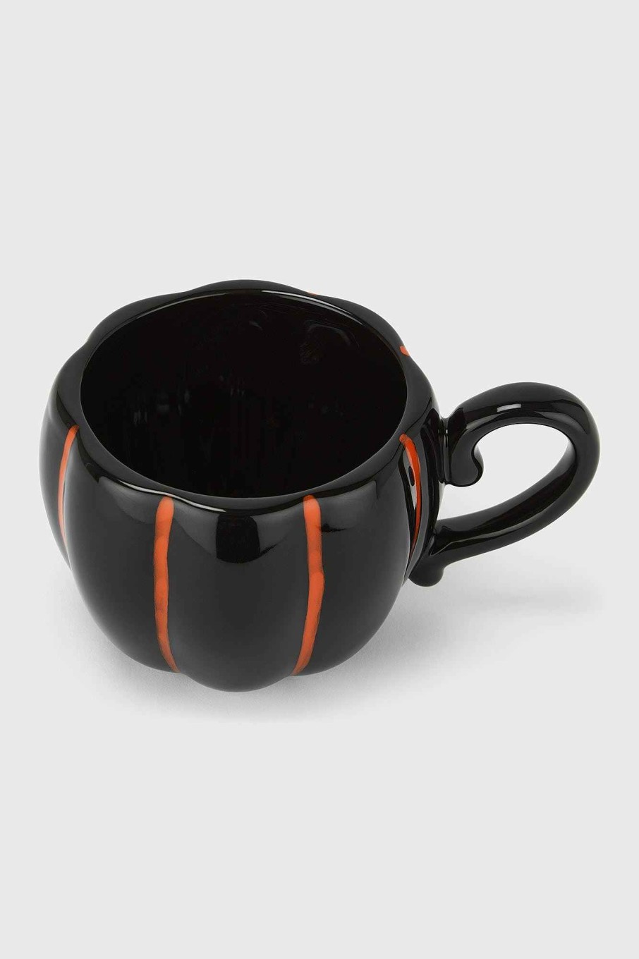 Home KILLSTAR Cups & Mugs | Pumpkin Mug With Lid Black