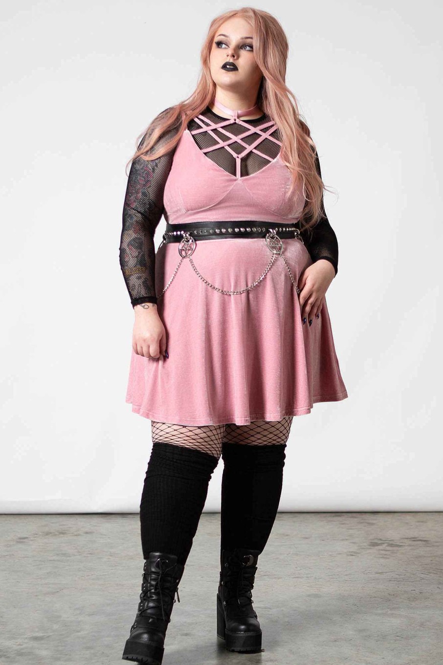 Plus KILLSTAR Dresses | Magica Skater Dress [Pastel ] [Plus] Pink