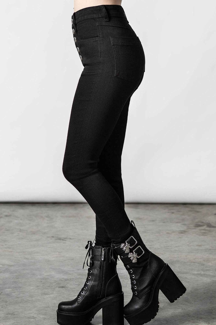 Women KILLSTAR Bottoms | Ravens Cross Jeans Black