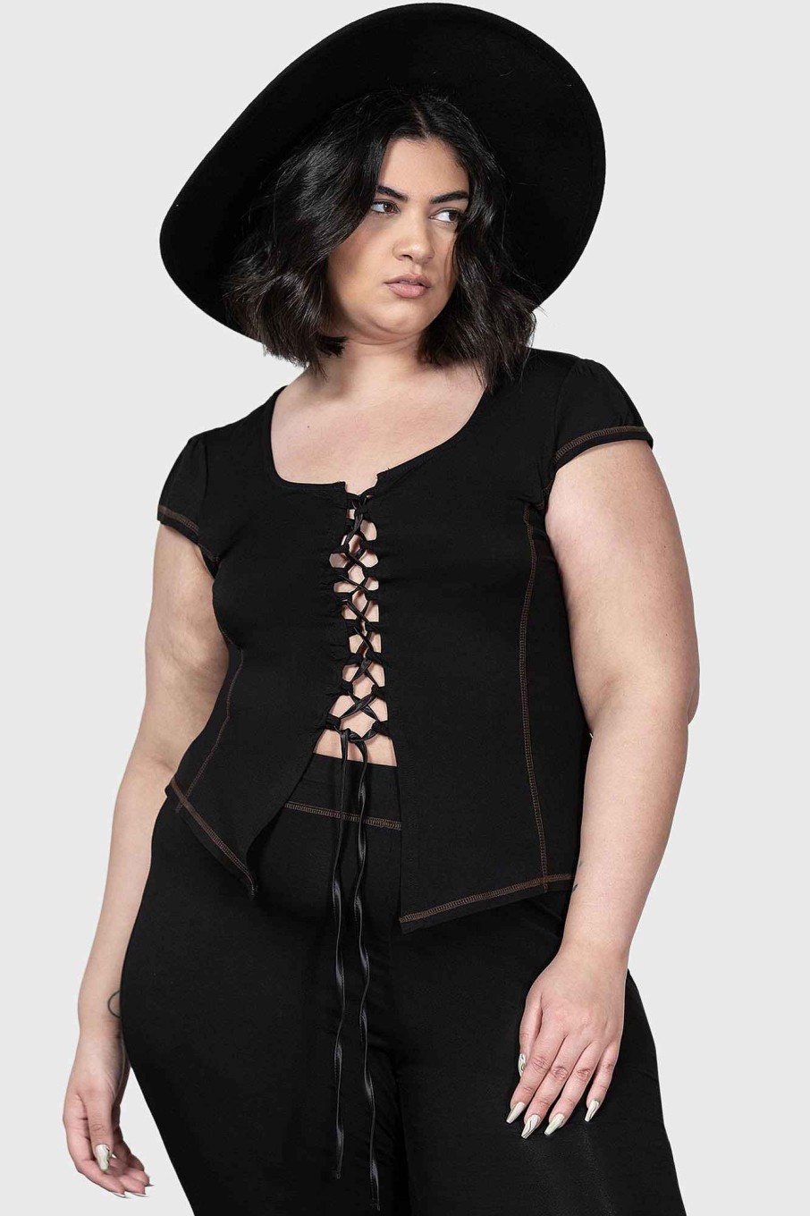 Plus KILLSTAR Tops | Midsummer Maypole Top [Plus] Black