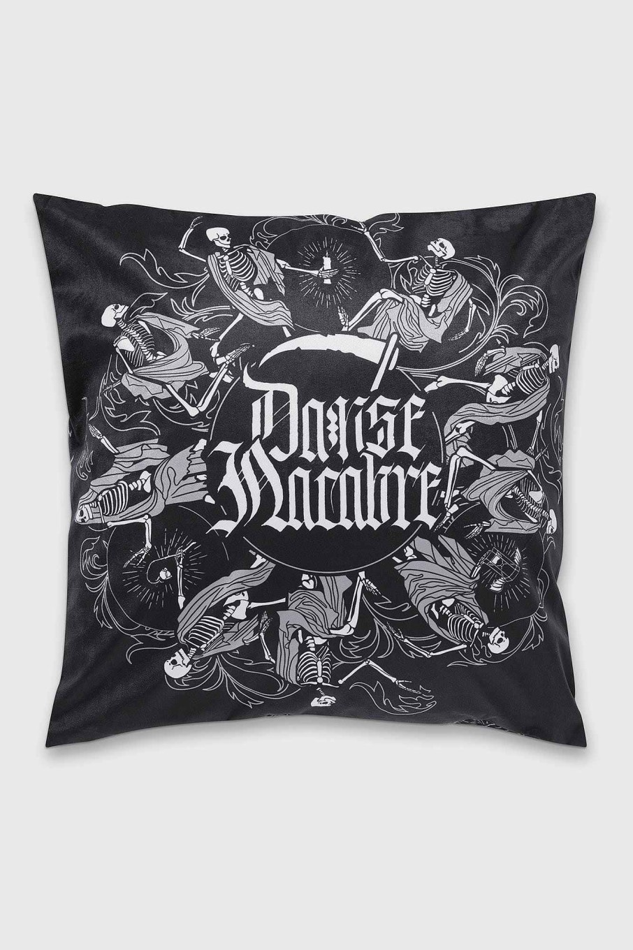 Home KILLSTAR Bedding & Cushions | Danse Macabre Double Sided Cushion Cover Black