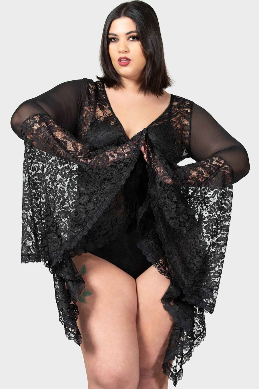 Plus KILLSTAR Intimates | Temple D'Amour Bodysuit [Plus] Black