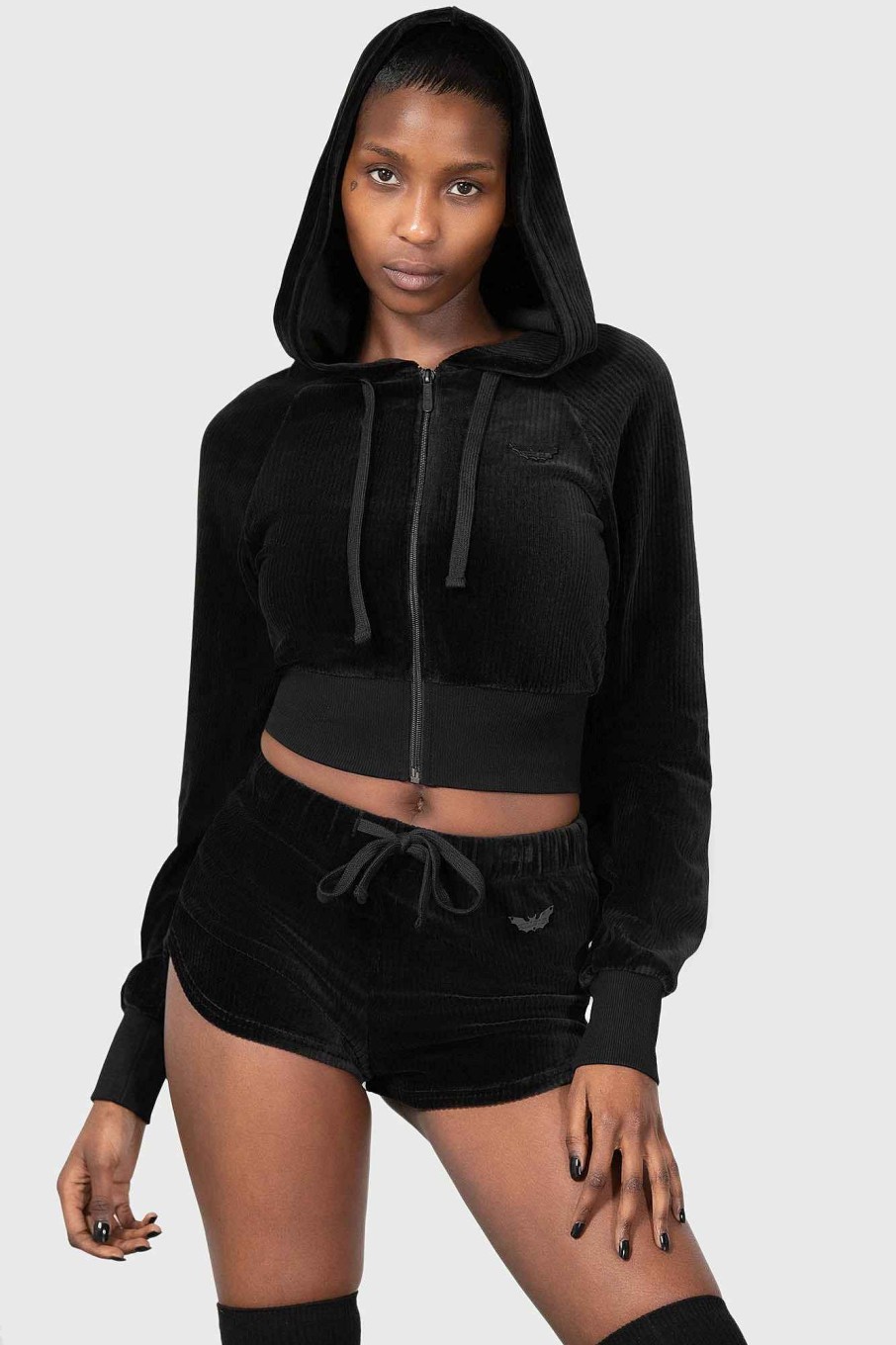 Women KILLSTAR Outerwear | Eternal Rest Zip Hoodie Black