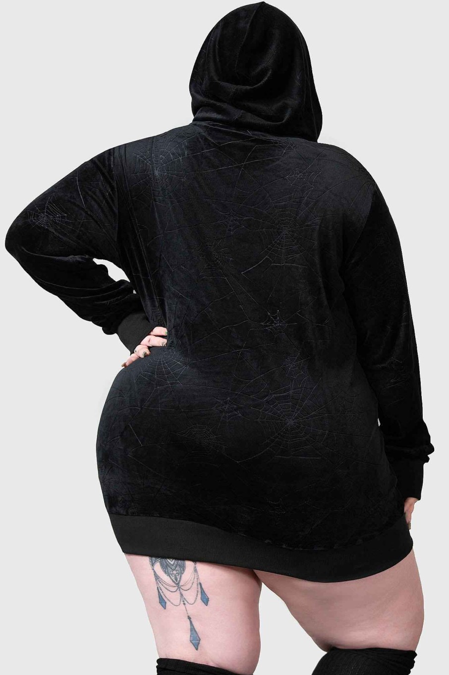 Plus KILLSTAR Outerwear | Webmare Longline Hoodie [Plus] Black