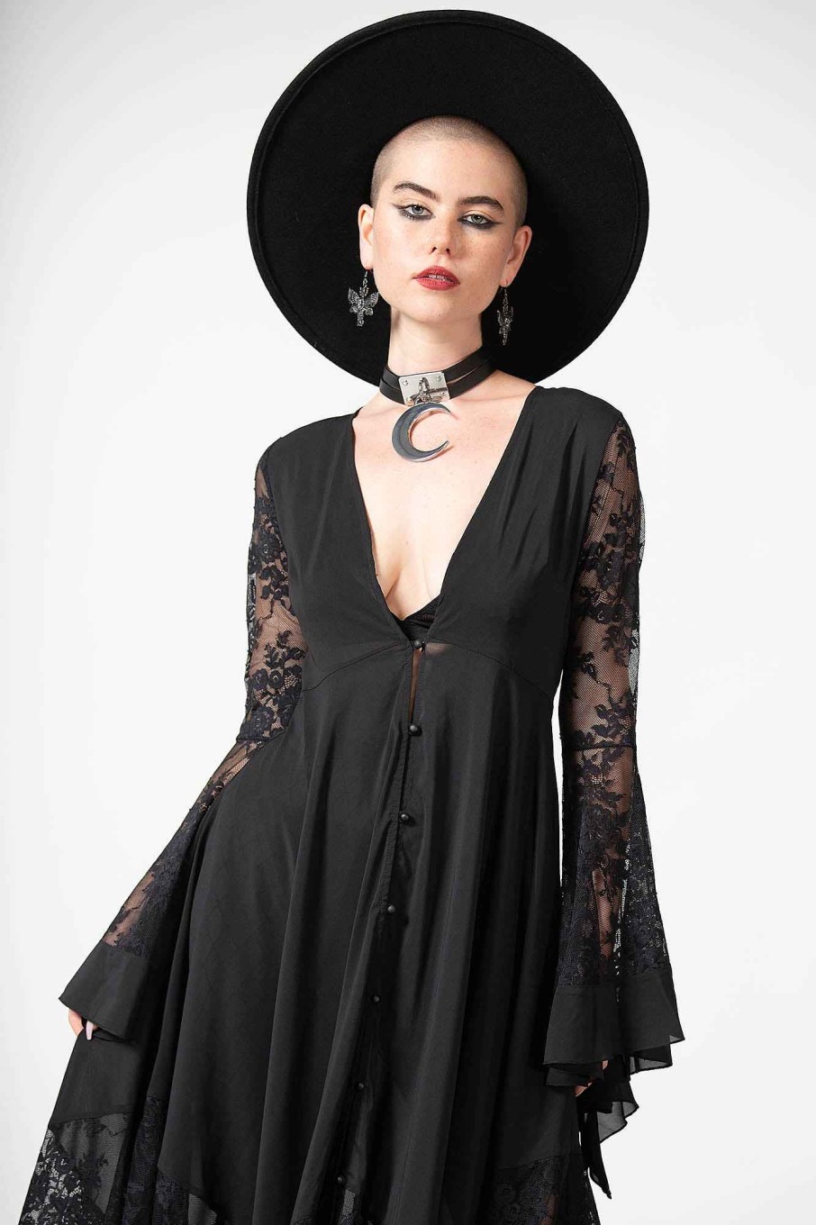 Women KILLSTAR Dresses | Misty Night Maxi Dress Black