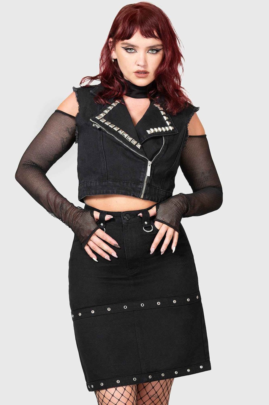 Women KILLSTAR Skirts | Punktured Skirt Black