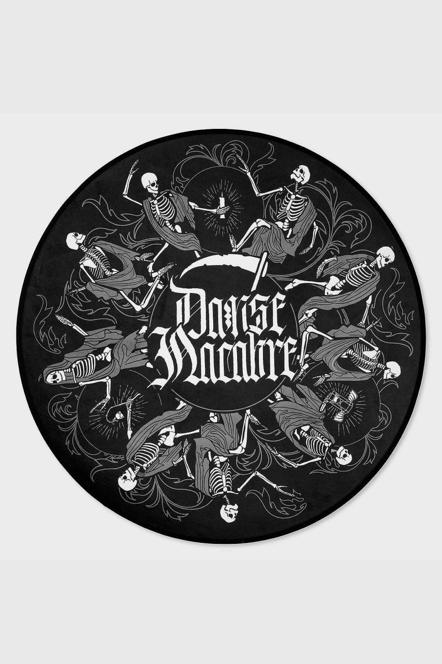 Home KILLSTAR Rugs & Doormats | Danse Macabre Round Rug Black