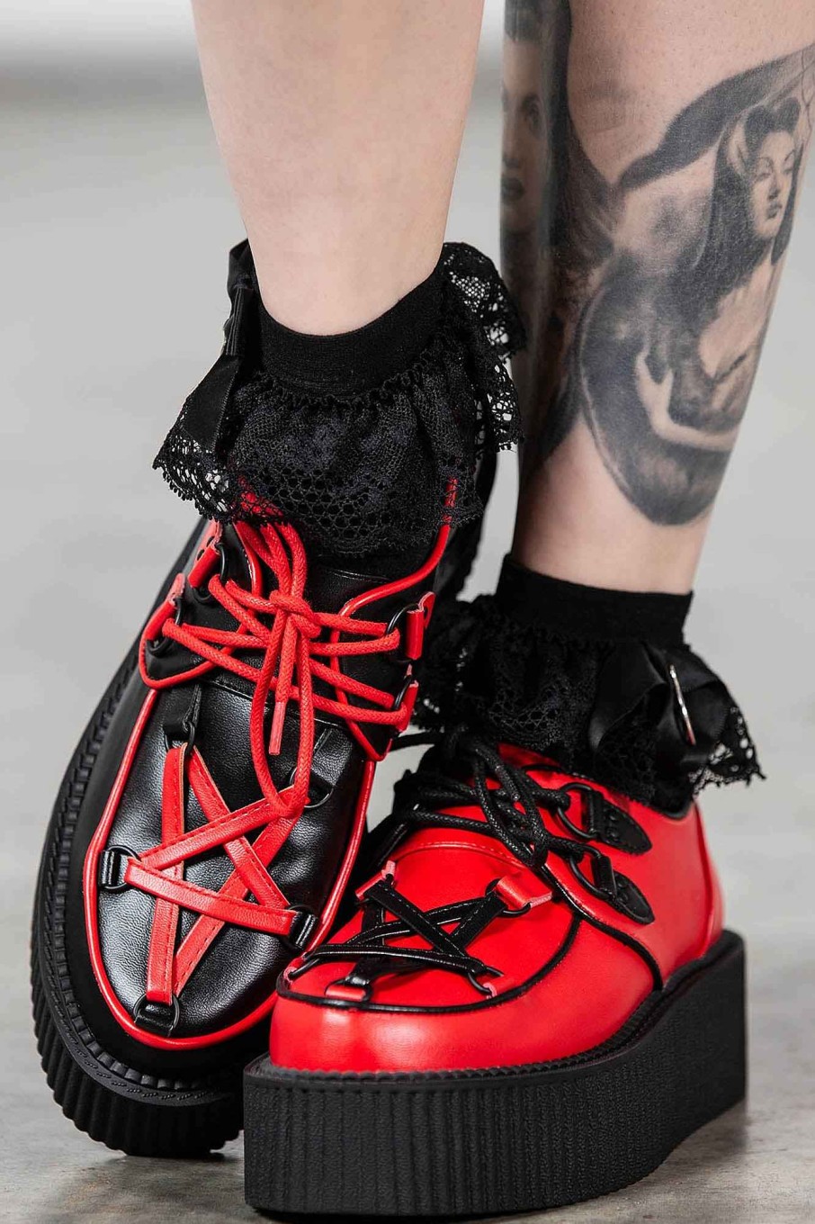 Shoes KILLSTAR | Hexellent Creepers [Black/ ] Red