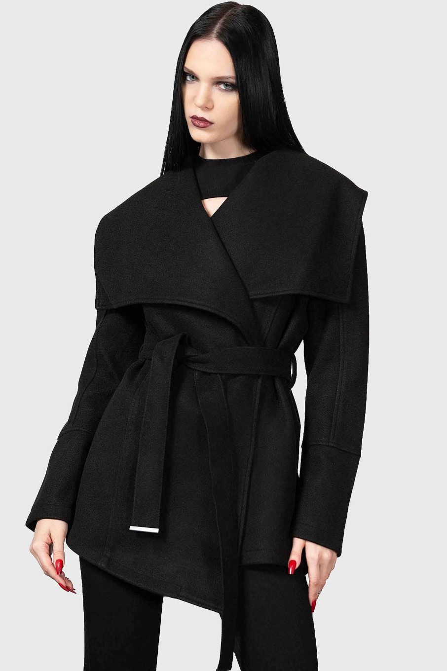 Women KILLSTAR Outerwear | Dissonance Awakening Coat Black