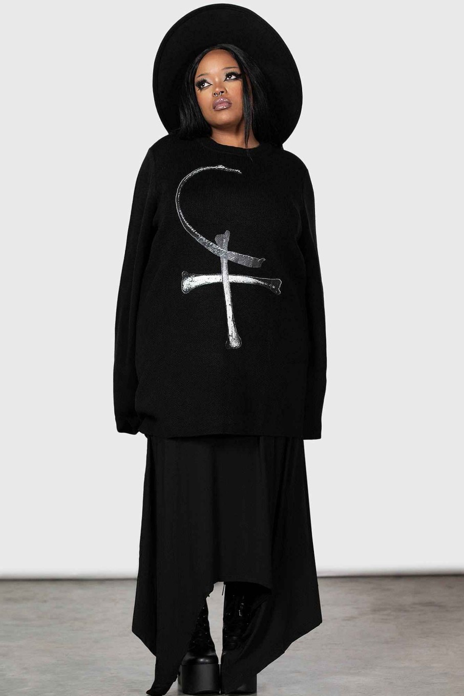 Plus KILLSTAR Knitwear | Catacombs Harvest Sweater [Plus] Black