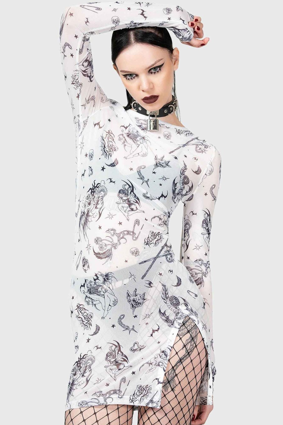 Women KILLSTAR Dresses | Dazed Skull Dress White