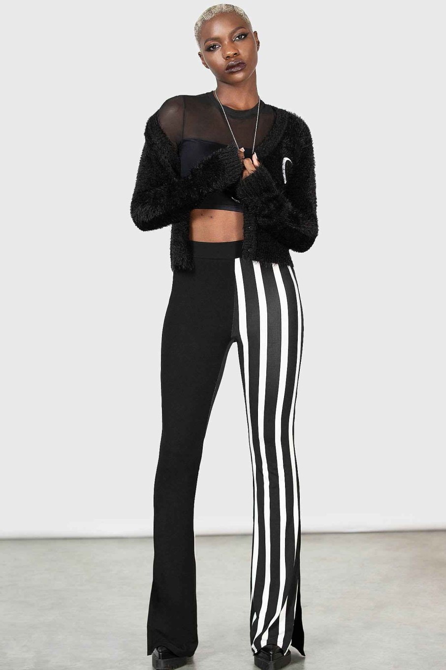 Women KILLSTAR Bottoms | Ziven Bootcut Trousers Black/White