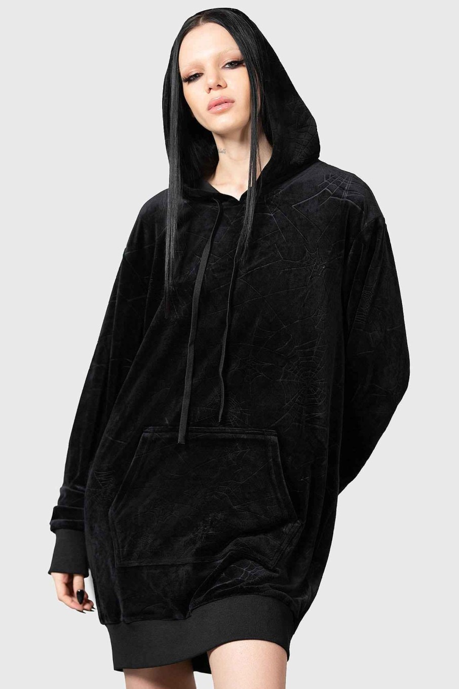 Men KILLSTAR Outerwear | Webmare Longline Hoodie Black