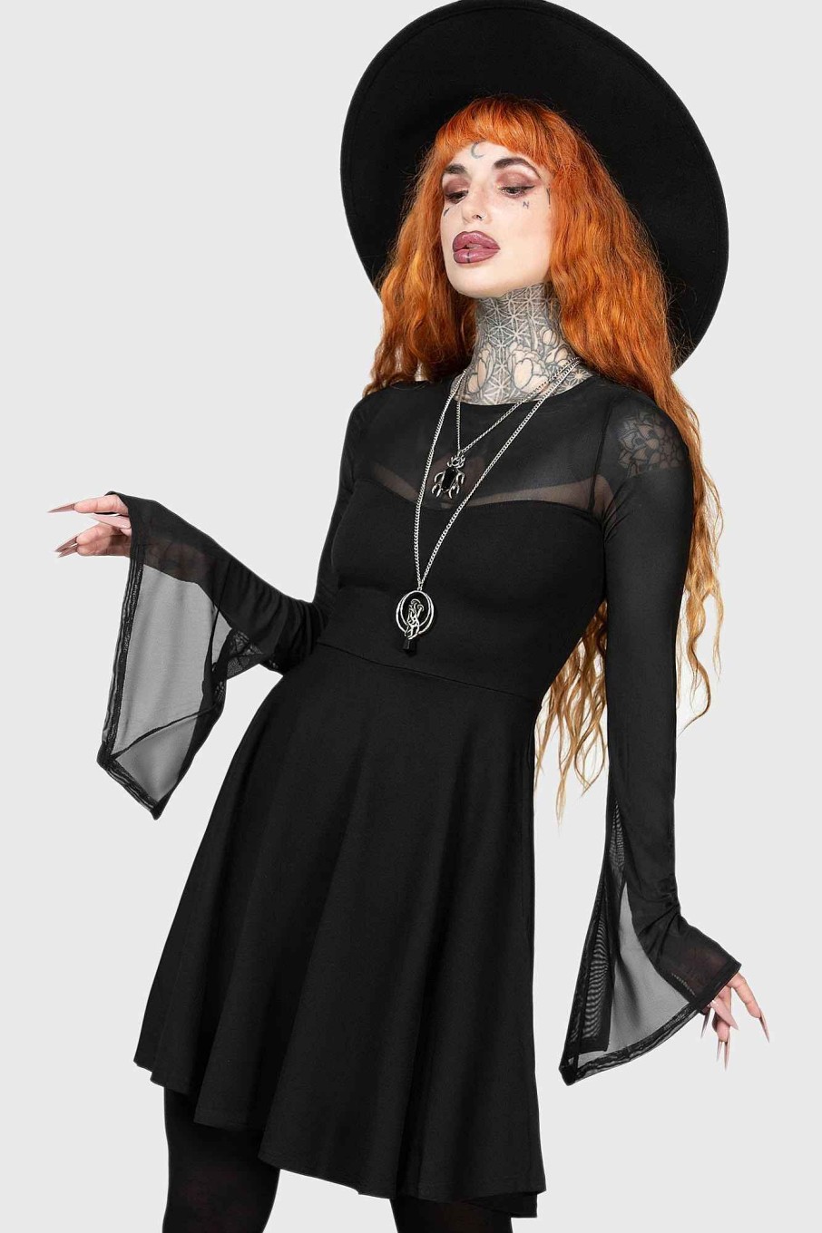 Women KILLSTAR Dresses | Struck By Night Dress Black