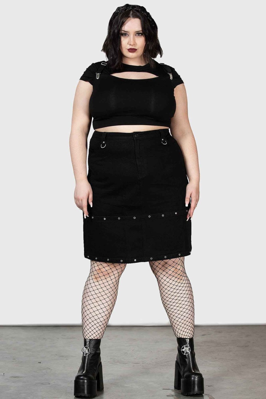 Plus KILLSTAR Skirts | Punktured Skirt [Plus] Black