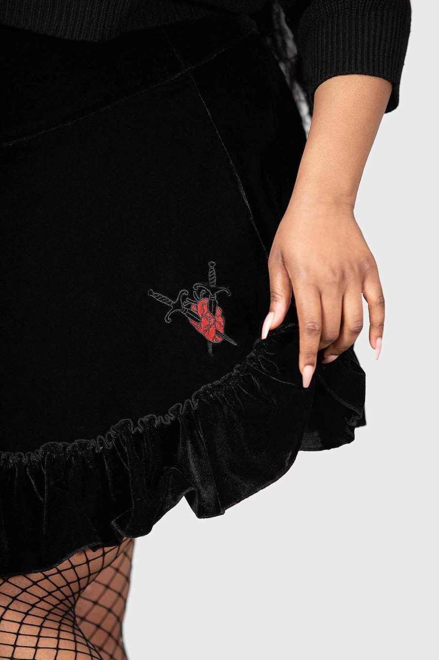 Plus KILLSTAR Skirts | Lamellae Skater Skirt [Plus] Black