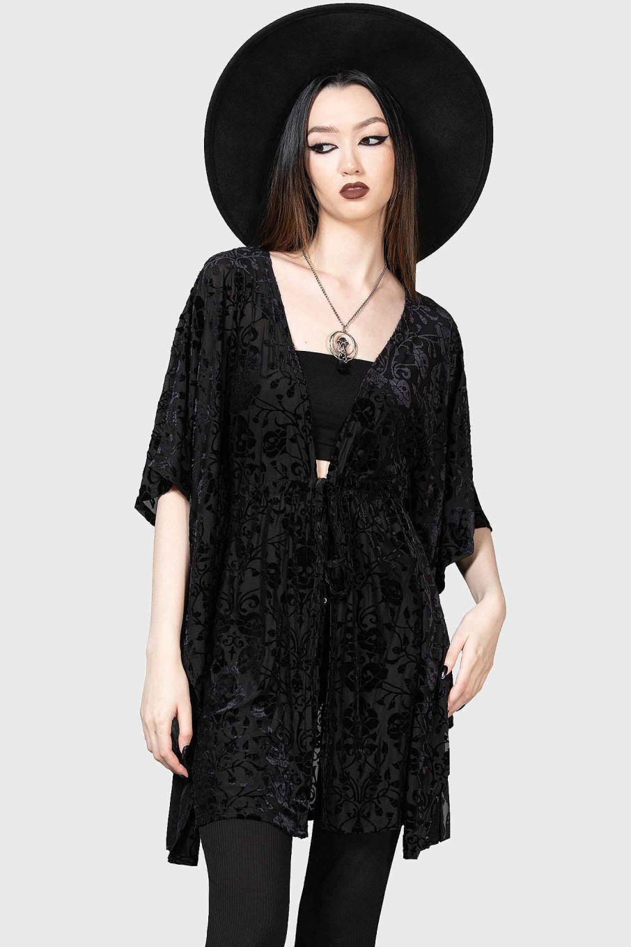 Women KILLSTAR Tops | Faerie Trait Shawl Black