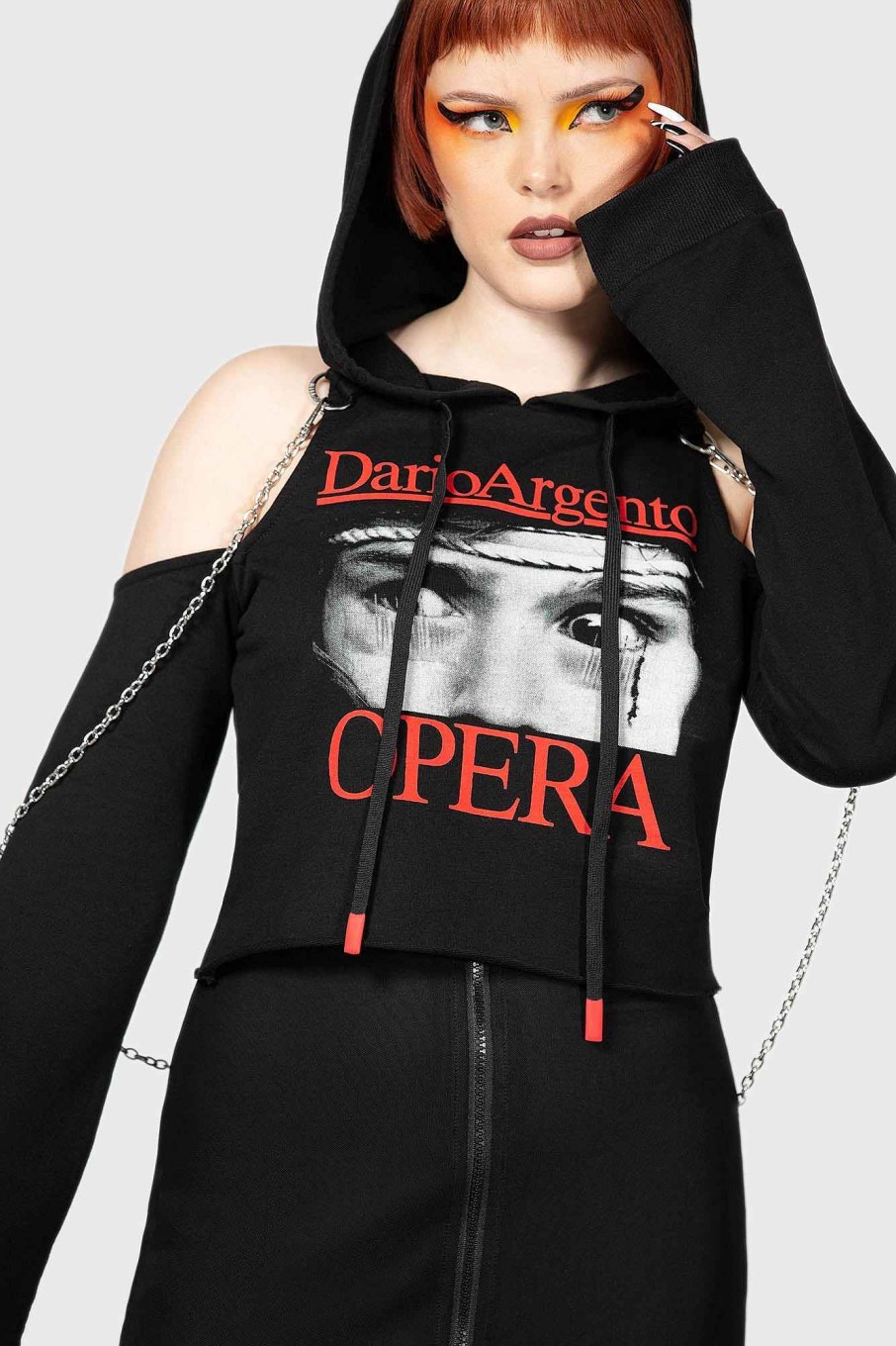 Women KILLSTAR Outerwear | Opera Crop Hoodie Black