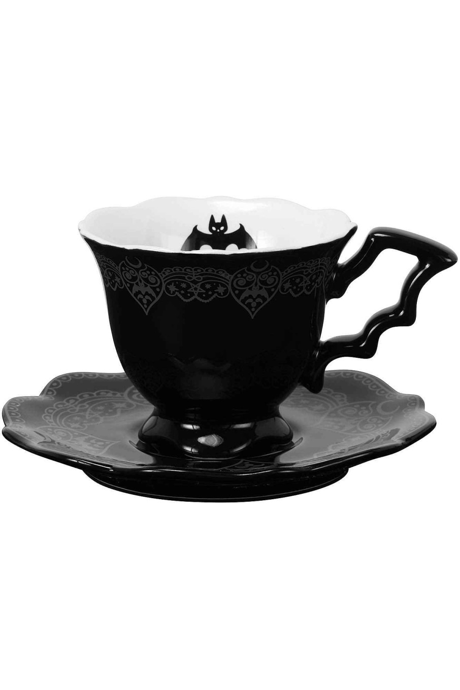 Home Killstar Cups & Mugs | After Midnight Tea Cup & Saucer Black