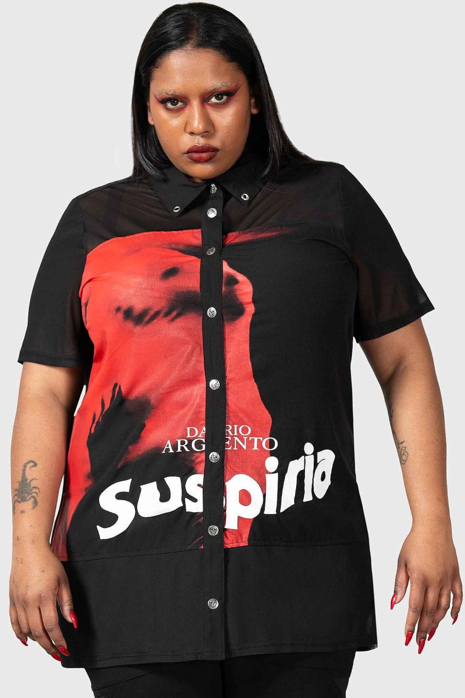 Collabs KILLSTAR | Suspiria Mesh Shirt [Plus] Black