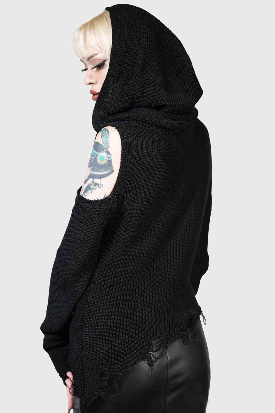 Women KILLSTAR Knitwear | Crowned Misery Sweater Black