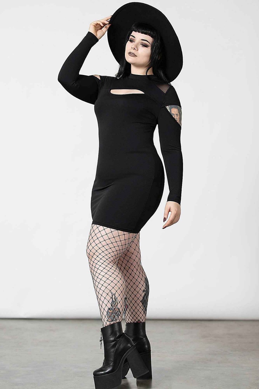 Women KILLSTAR Dresses | Cosmic Shift Long Sleeve Dress Black