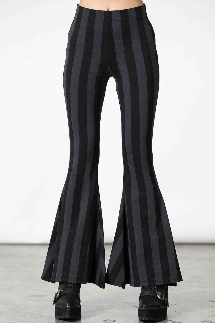 Women KILLSTAR Bottoms | Inferno Room Flares [ Stripe] Grey