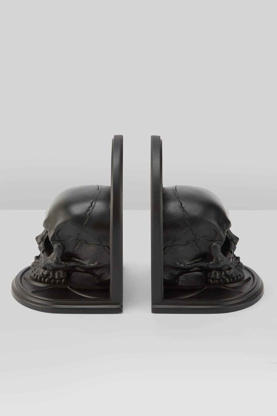 Home KILLSTAR Decor | Skull Bookends Black