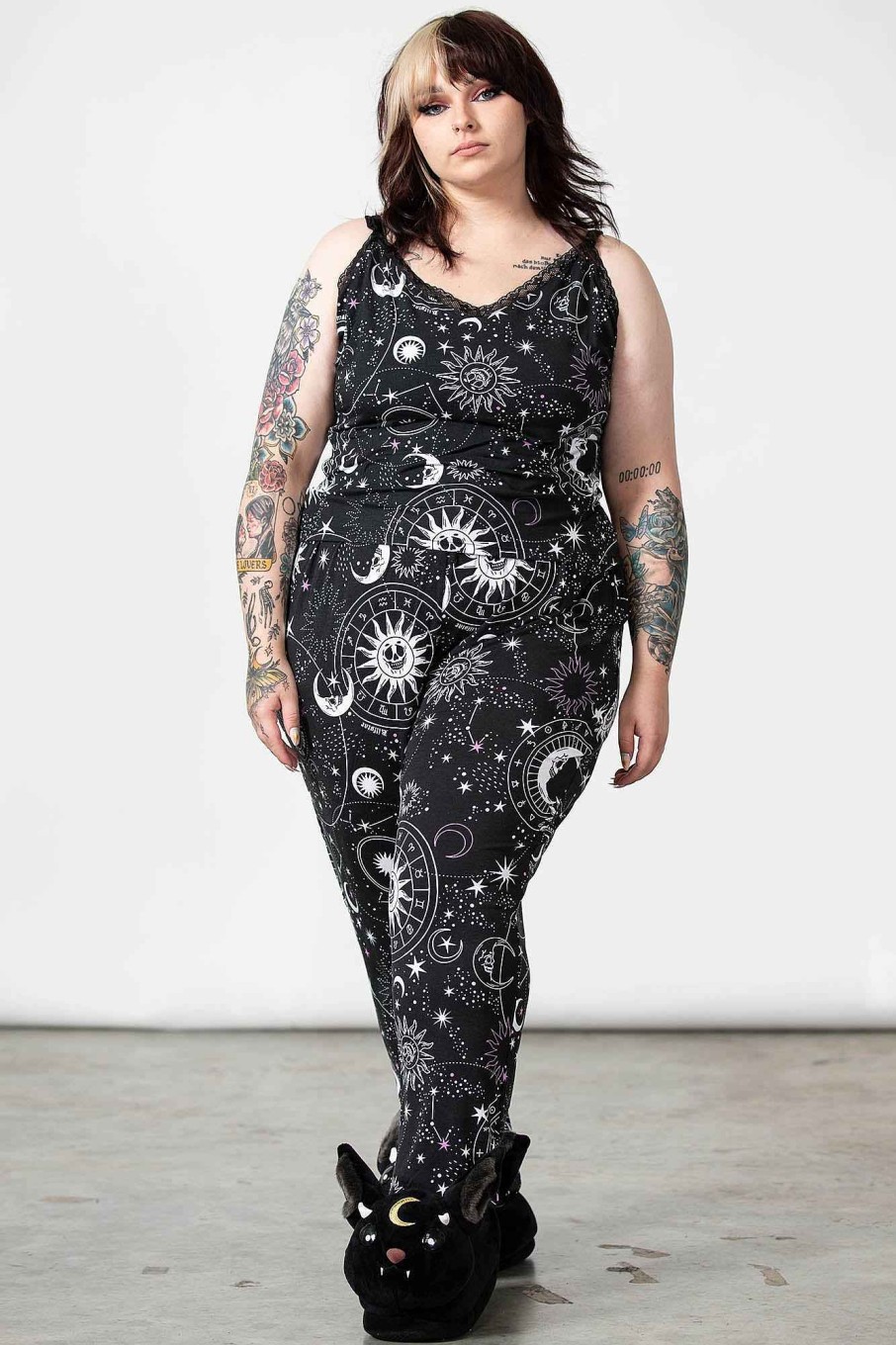 Plus KILLSTAR Loungewear | Cosmos Lace Cami [Plus] Black