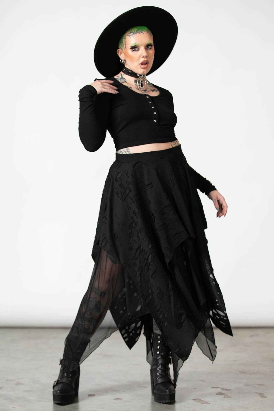 Women KILLSTAR Skirts | Death Valley Skirt Black