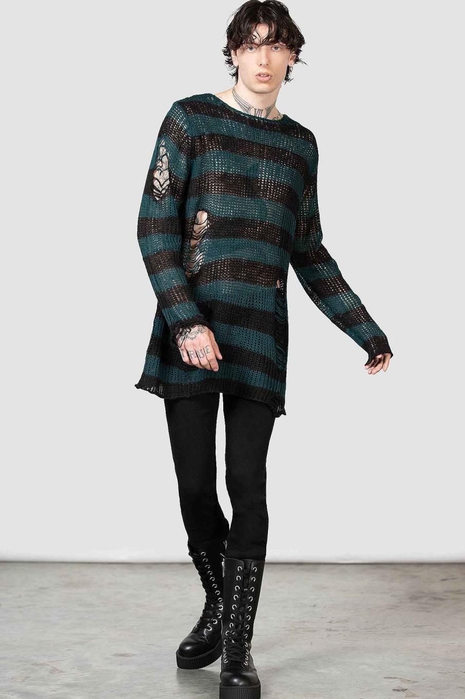 Men KILLSTAR Knitwear | Sea Punk Knit Sweater Green