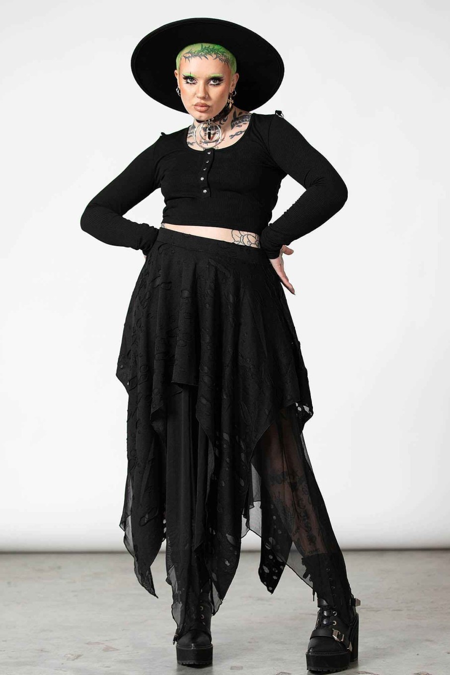 Women KILLSTAR Skirts | Death Valley Skirt Black