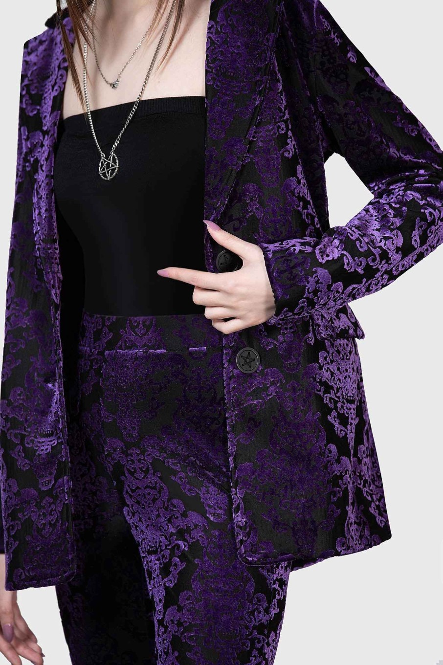 Women KILLSTAR Outerwear | 9Th Circle Blazer [ ] Purple