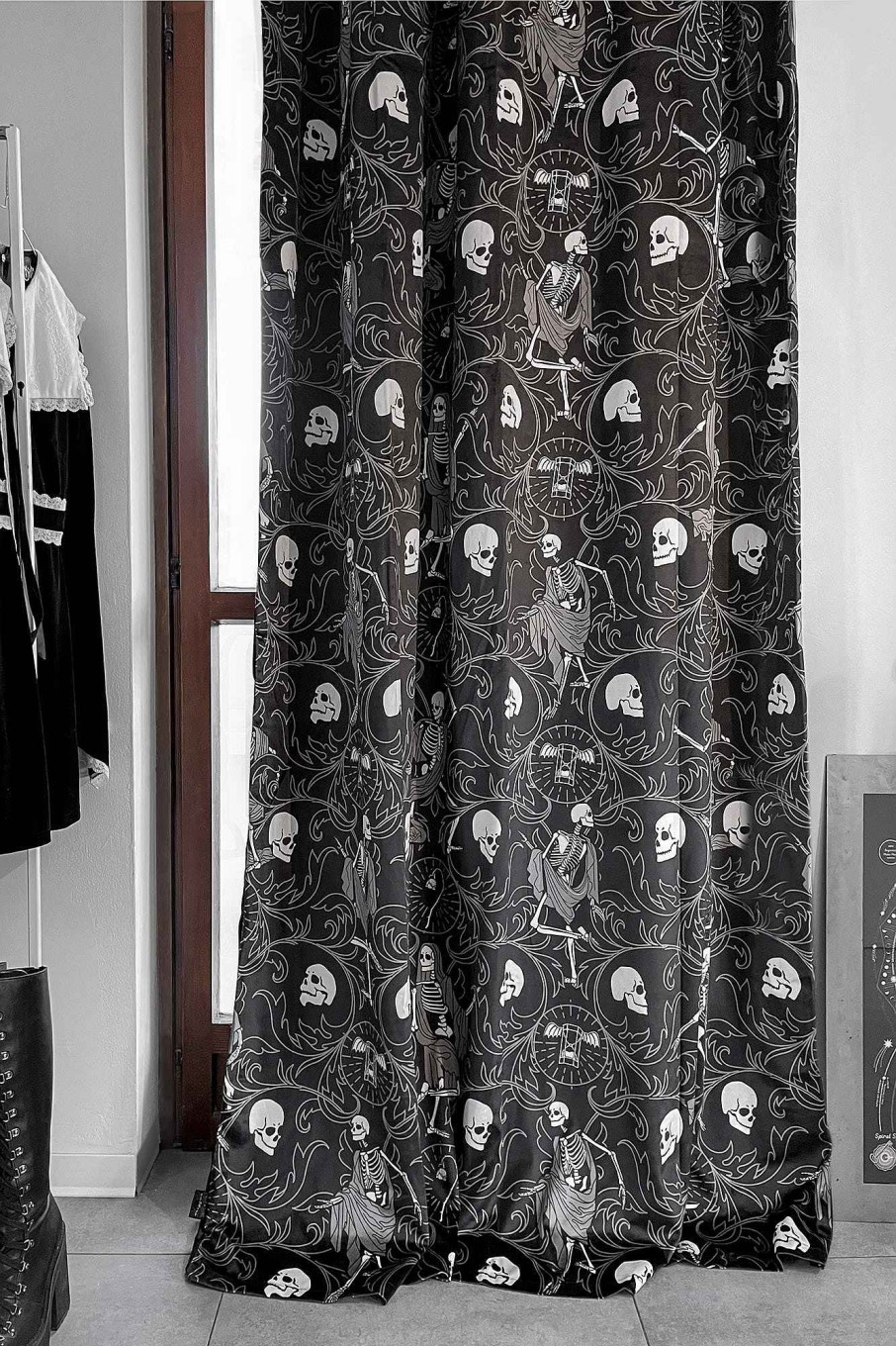 Home KILLSTAR Bedding & Cushions | Danse Macabre Curtain Black