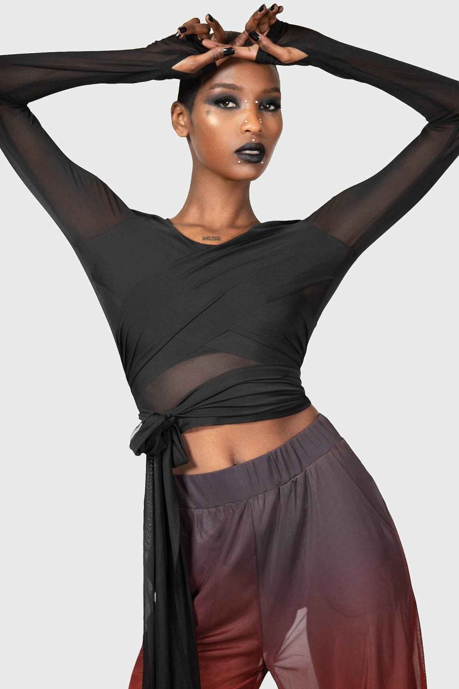 Women KILLSTAR Tops | Sunset Wrap Top Black