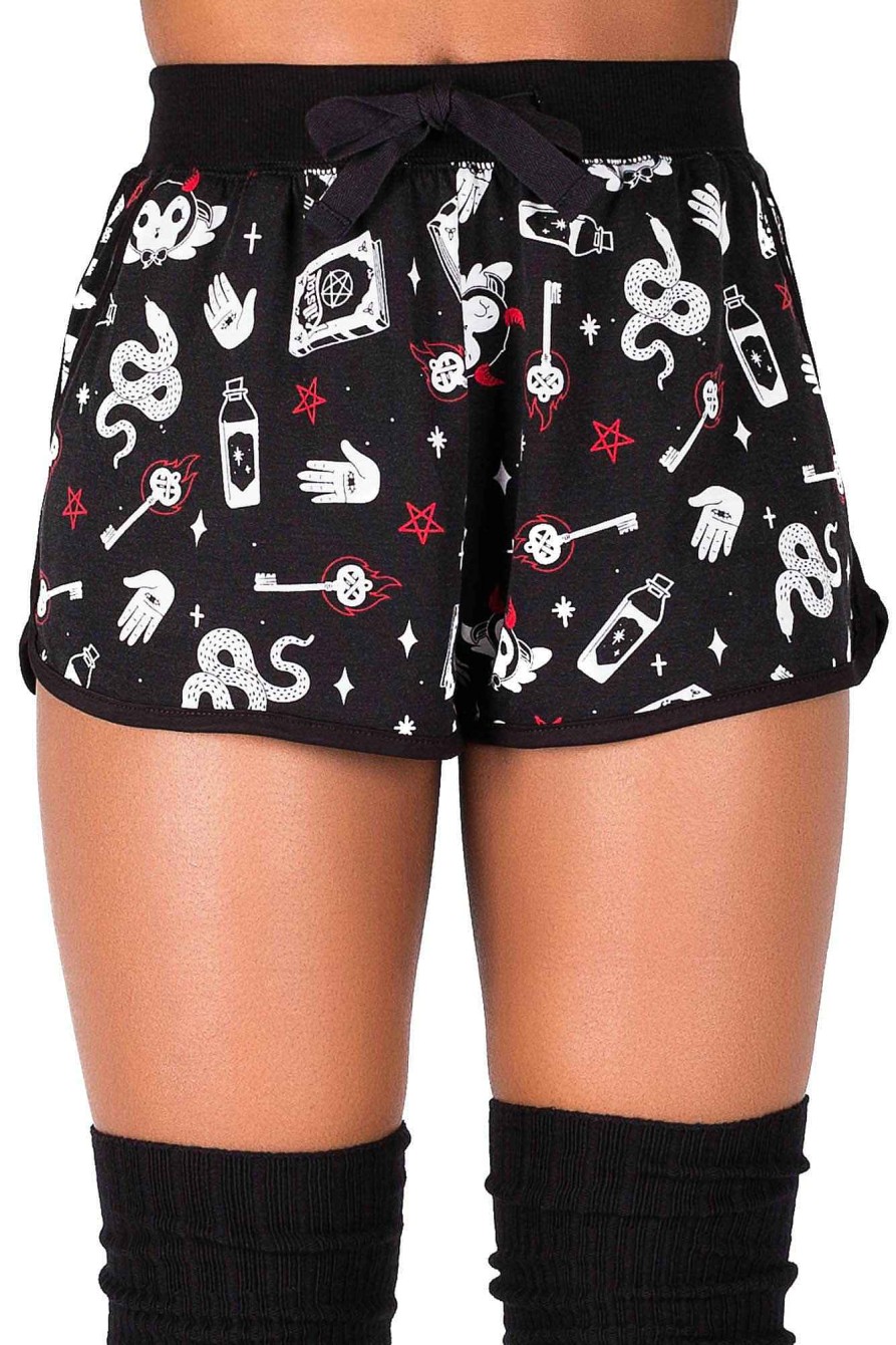 Women KILLSTAR Loungewear | See U In Hell Lounge Shorts Black