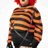 Plus KILLSTAR Knitwear | Creep N' Sleep Knit Sweater [Plus] Orange