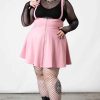 Plus KILLSTAR Bottoms | Suspend Me Statement Skirt [Pastel ] [Plus] Pink