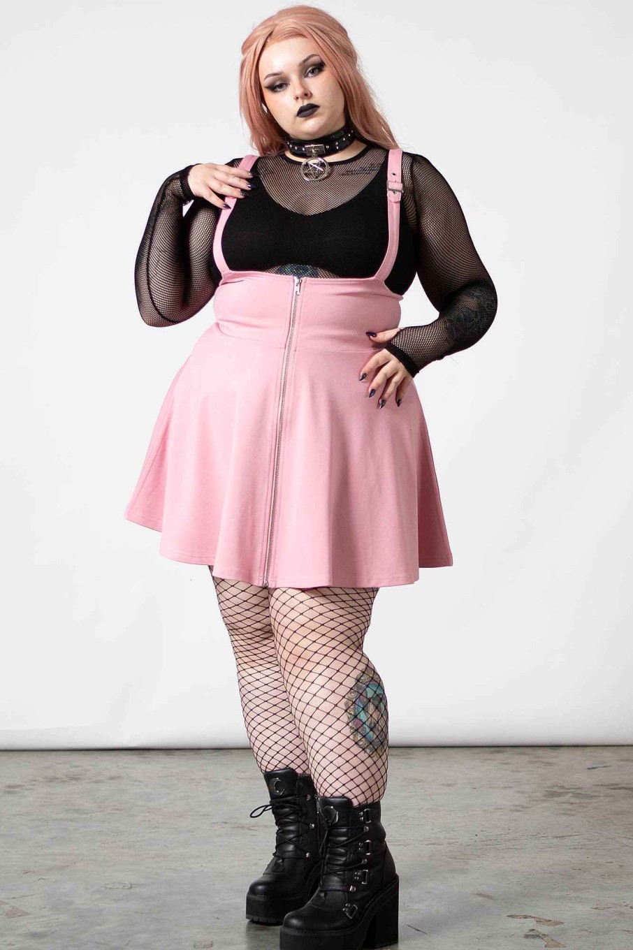 Plus KILLSTAR Bottoms | Suspend Me Statement Skirt [Pastel ] [Plus] Pink