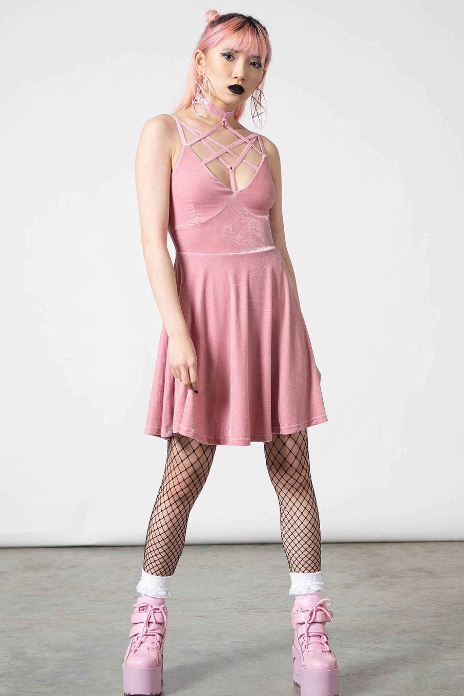 Women KILLSTAR Dresses | Magica Skater Dress [Pastel ] Pink