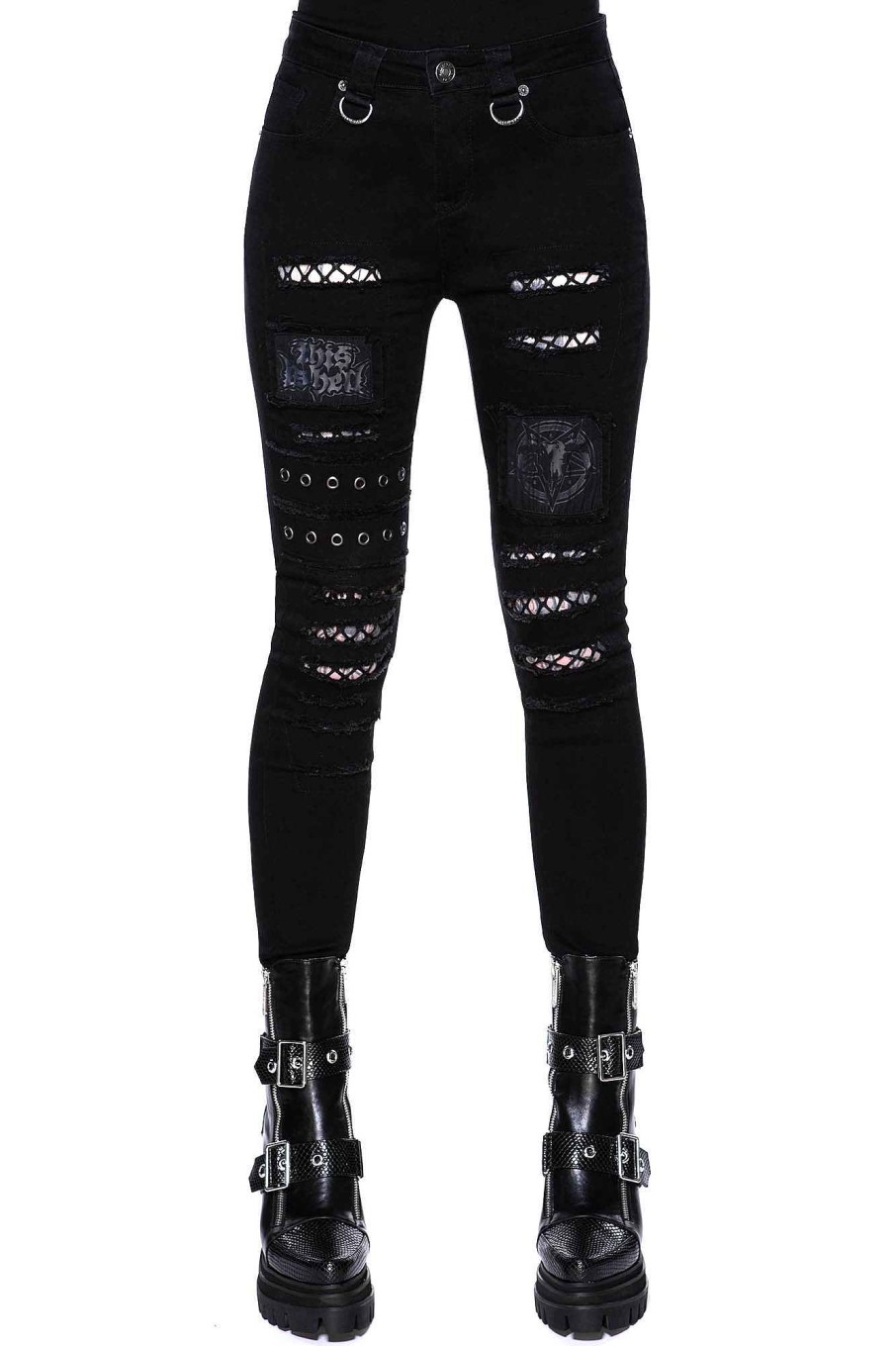 Women Killstar Bottoms | Carnage Jeans Black