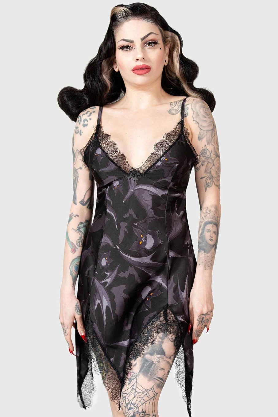 Women KILLSTAR Loungewear | Midnight Ire Lounge Dress Black